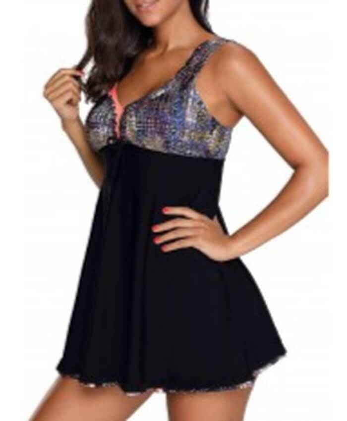 Printed Stringy Selvedge Swimdress And Shorts